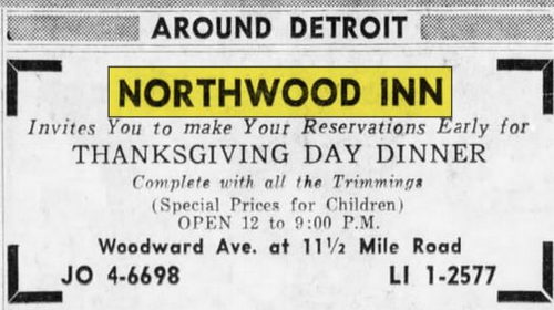 Northwood Inn - Nov 23 1971 Ad